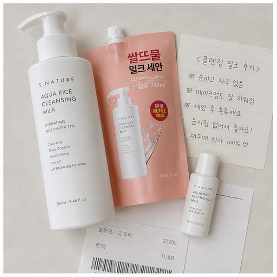 에스네이처 아쿠아 라이스 클렌징밀크 280ml 리필기획 (+… 후기형 사진 11